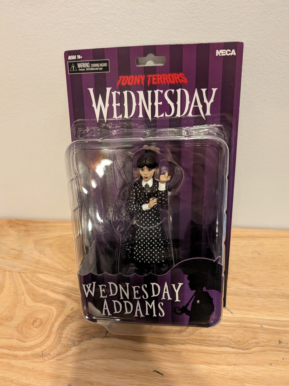 NECA Wednesday Addams Toony Terrors Action Figure - Black & Purple